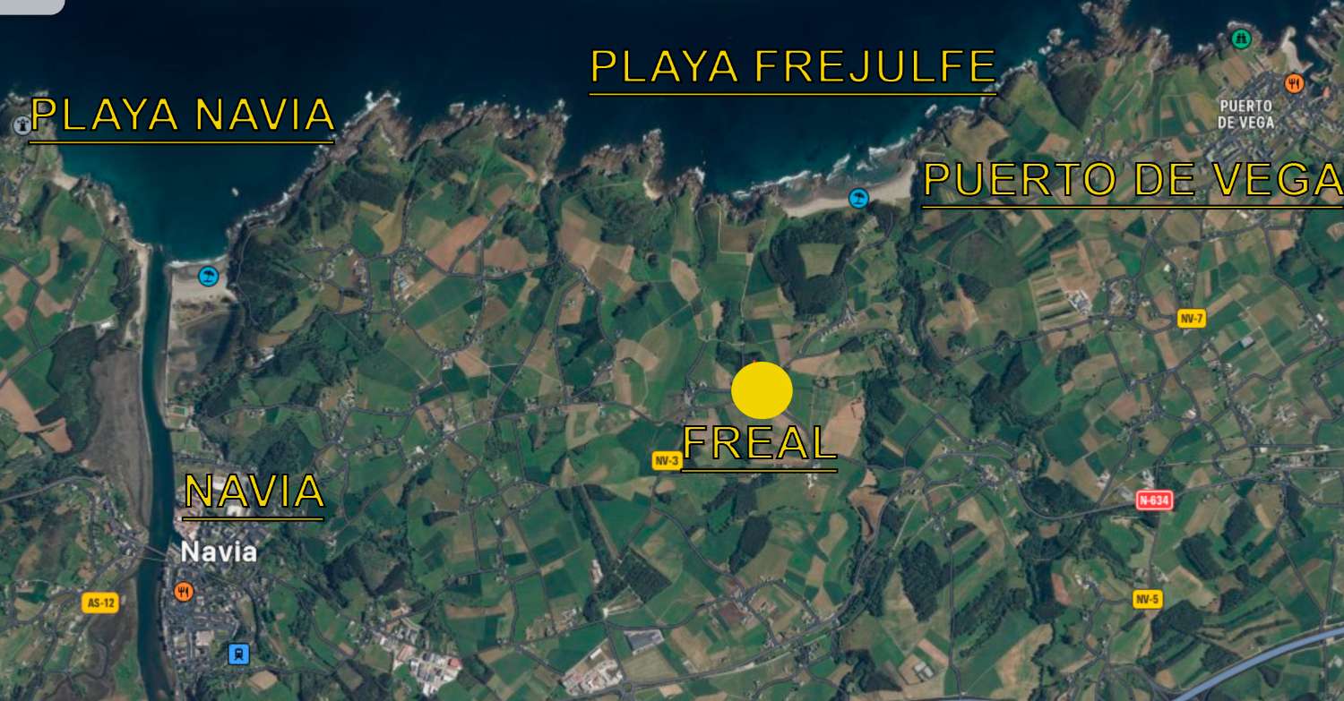 CONJUNTO DE PROPIEDADES EN FREAL NAVIA ASTURIAS - AL LADO DE LA COSTA Y MUY CERCA DE LA PLAYA DE FREJULFE – IDEAL PARA COMPLEJO TURISTICO